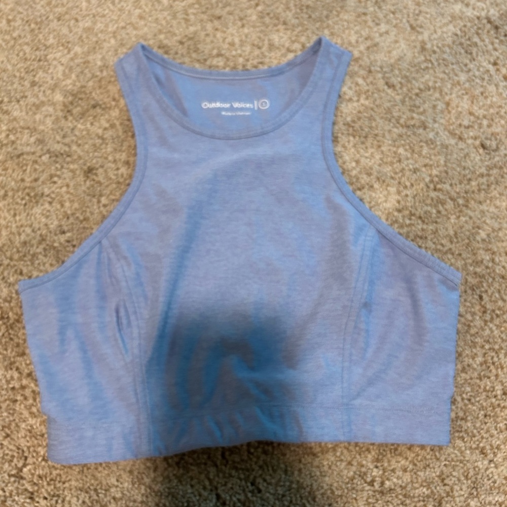 Outdoor Voices Razorback Athletic Crop in Lilac/Blue
